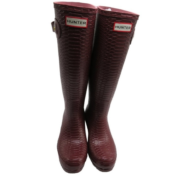 💃🏾 SALE💃🏾Hunter Women's Original Embossed Refined Tall Waterproof Rain Boot - Picture 3 of 10